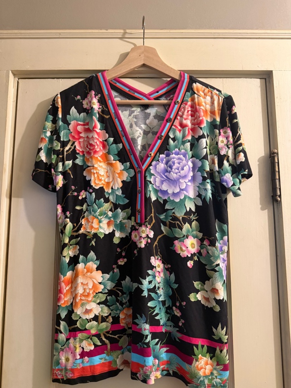 Johnny Was The Janie Favorite Button Neck Tee